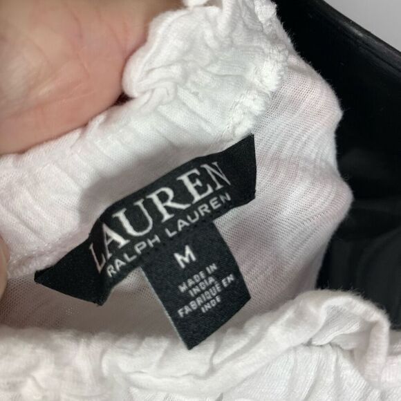 Lauren Ralph Lauren Womens Eyelet Off-The-Shoulder Pullover Top White Size Mediu - Picture 11 of 11